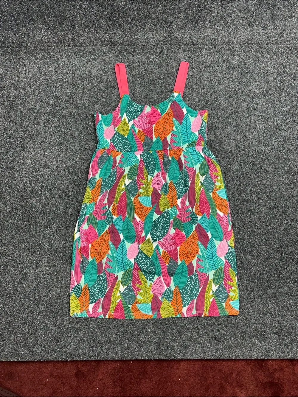 Boboli Girls 14 Tropical Leaf Print Dress Oeko Tex Cotton Colorful 821281
